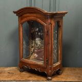 Small Louis XV mahogany display case with periwinkle legs
