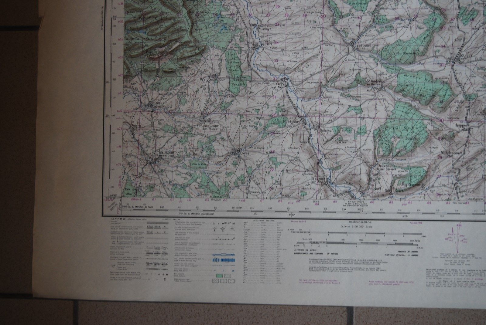 Map France Clermont Argonne 1953