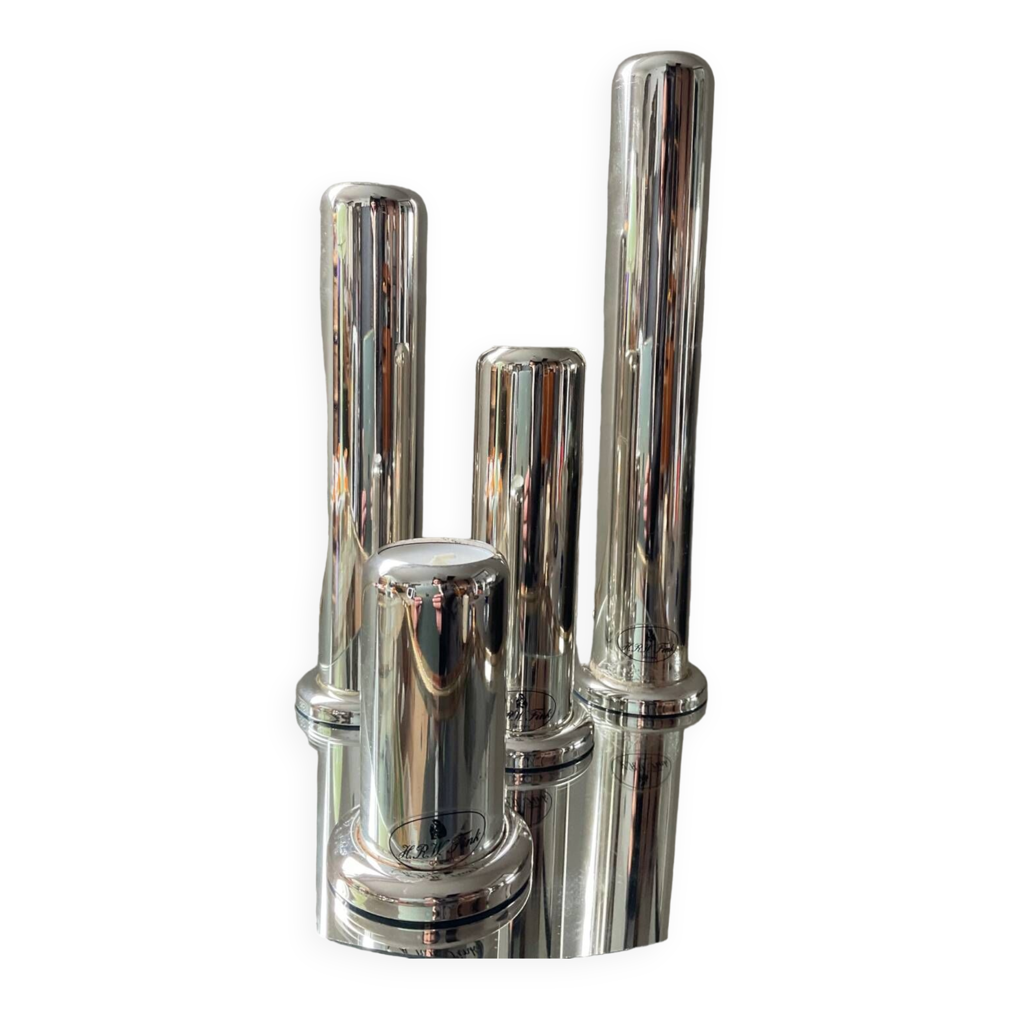 Series 4 HRW Fink Germany candlesticks from the 70s in silver metal