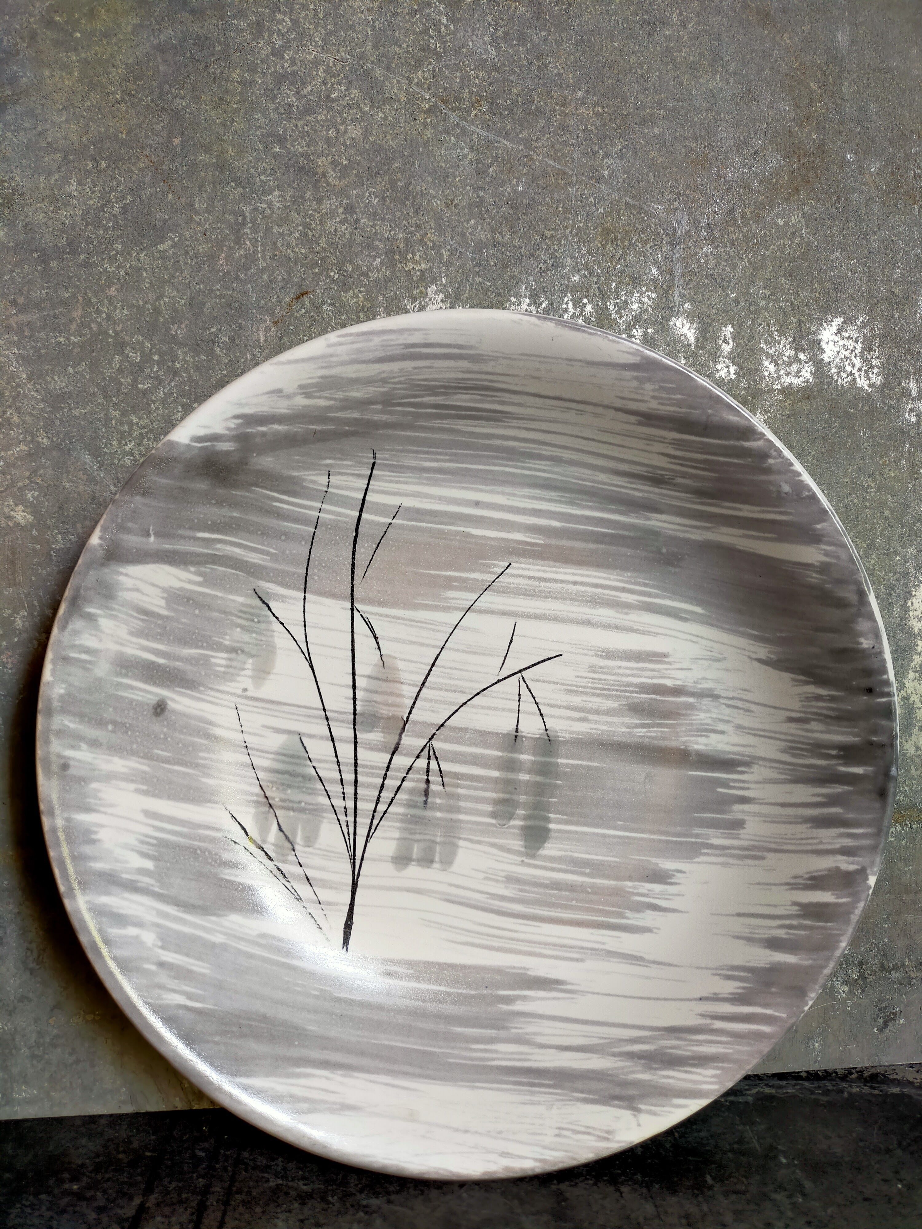 Six assiettes céramique Niderviller service "Chatons" années 50.