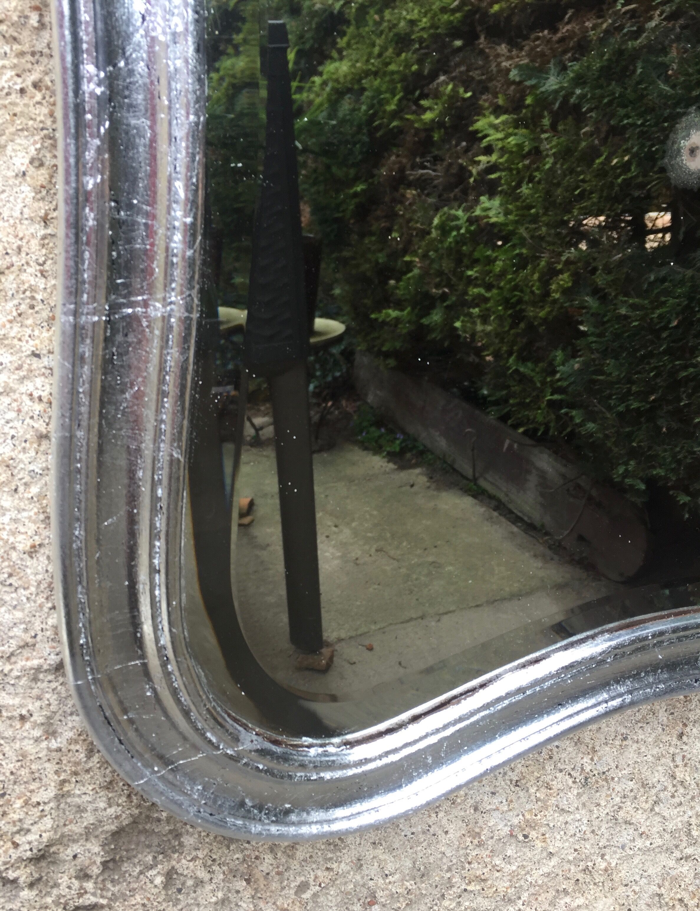 Mirror carved silver 81 x 46 cm