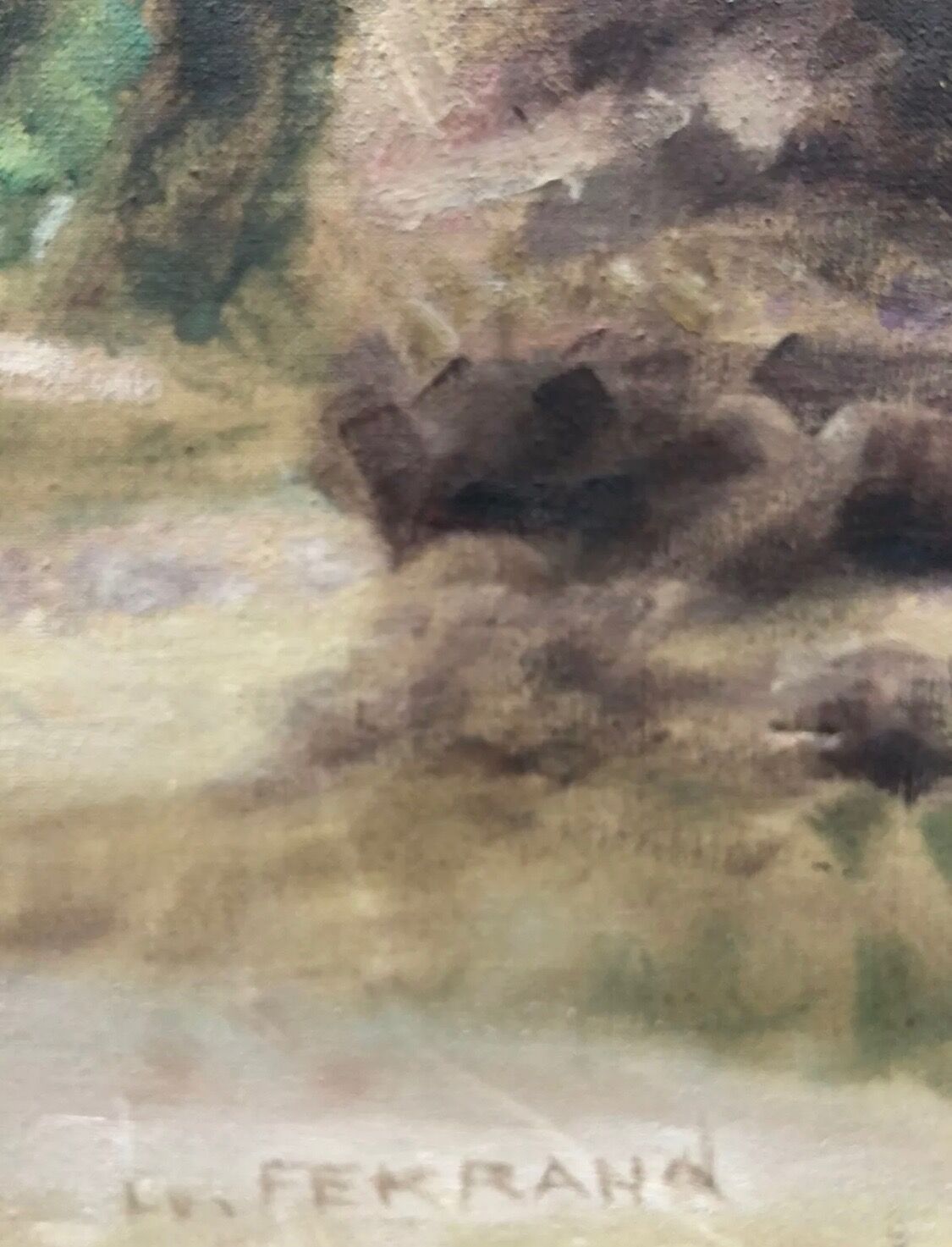 Tableau peinture ancienne J.P Ferrand Paysage