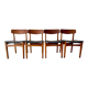 Set of 4 vintage dining chairs with black vinyl