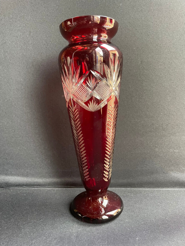 Baluster vase - cut blown crystal