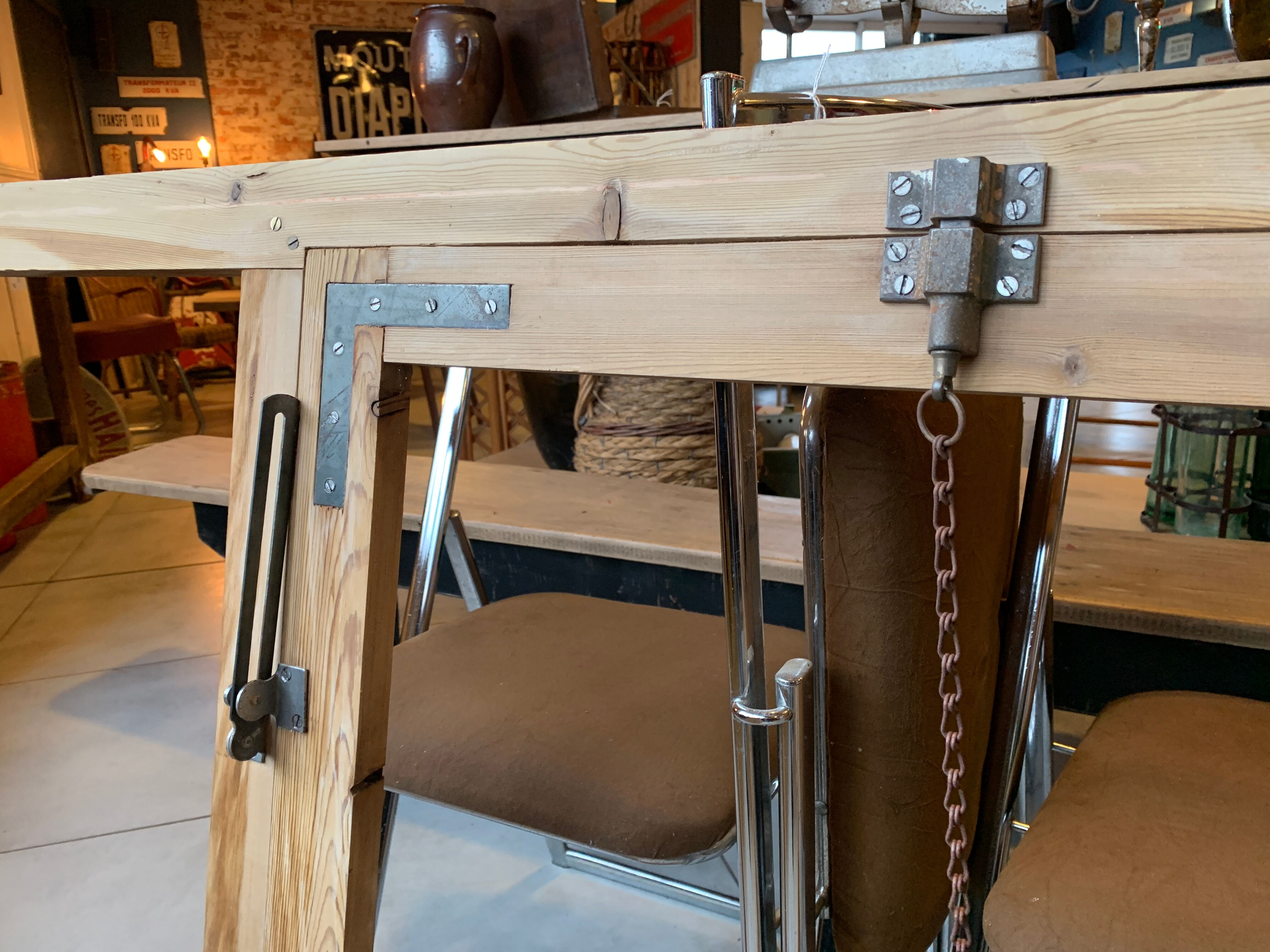 Old wooden workshop window