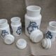Set of Pots in white opaline