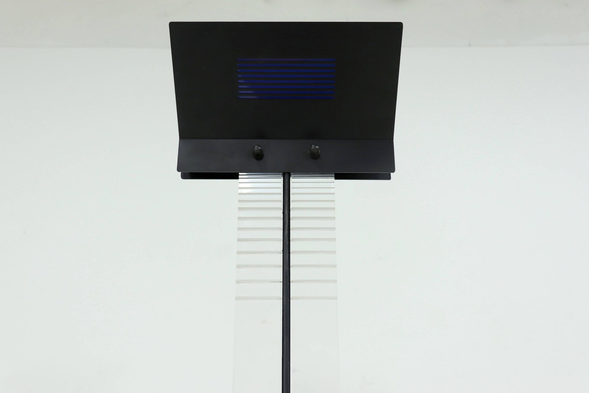 Italian Postmodern Lucite and Steel Uplighter Floor Lamp 1980s