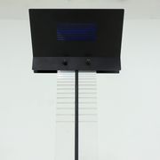 Italian Postmodern Lucite and Steel Uplighter Floor Lamp 1980s