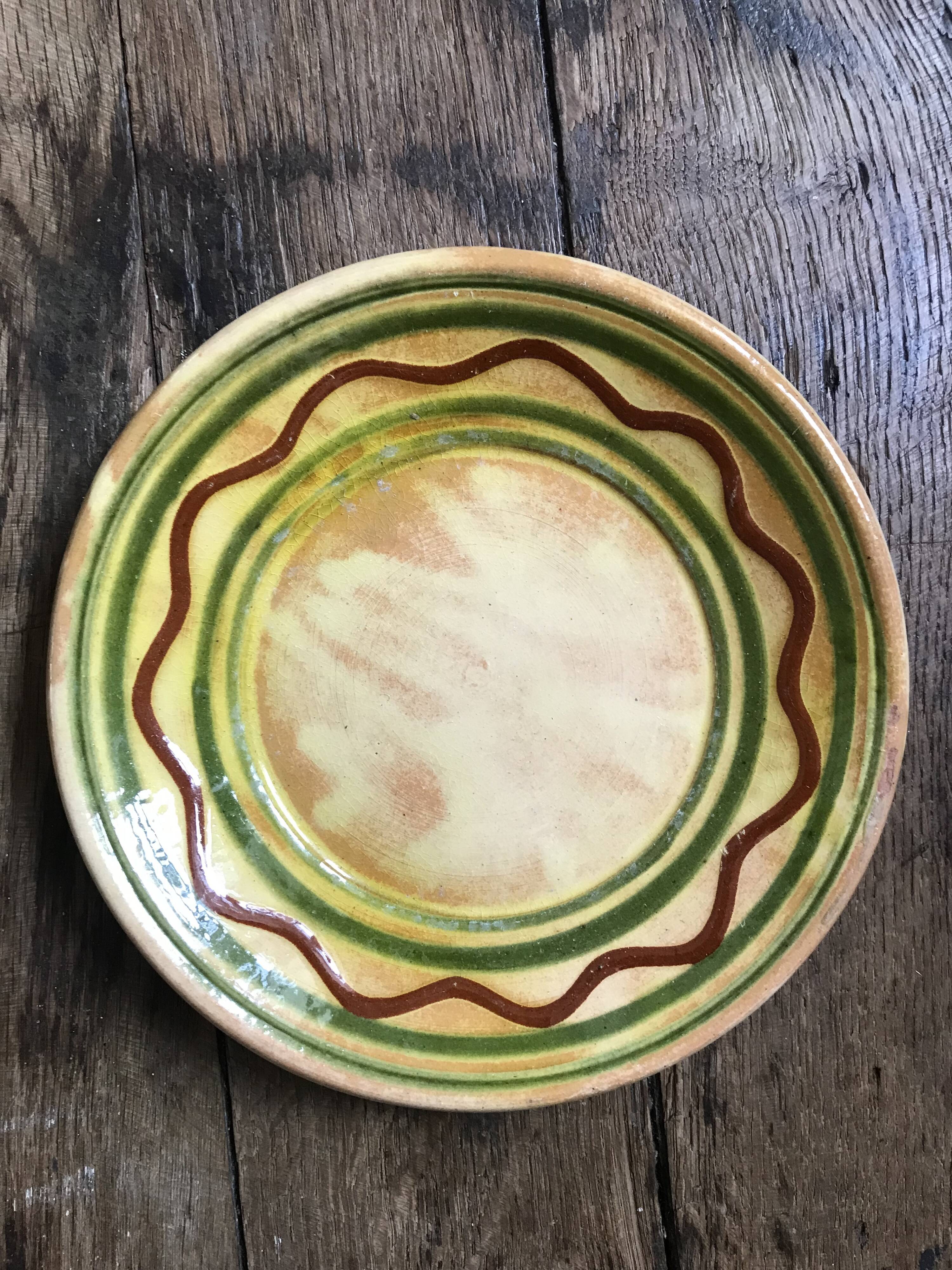 Set of 6 plates in glazed earth Biot