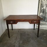 Bureau chêne, 2 tiroirs.