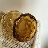 Big yellow dented Italian glass vase