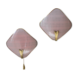 Paire d’appliques roses nude des années 40