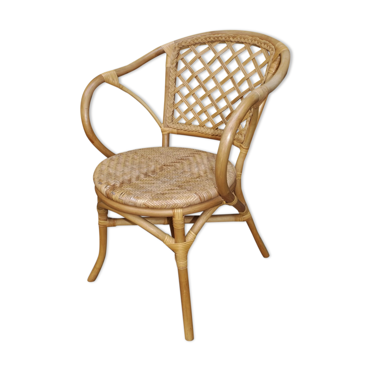 Armchair in rattan in Assisi year circa 1970