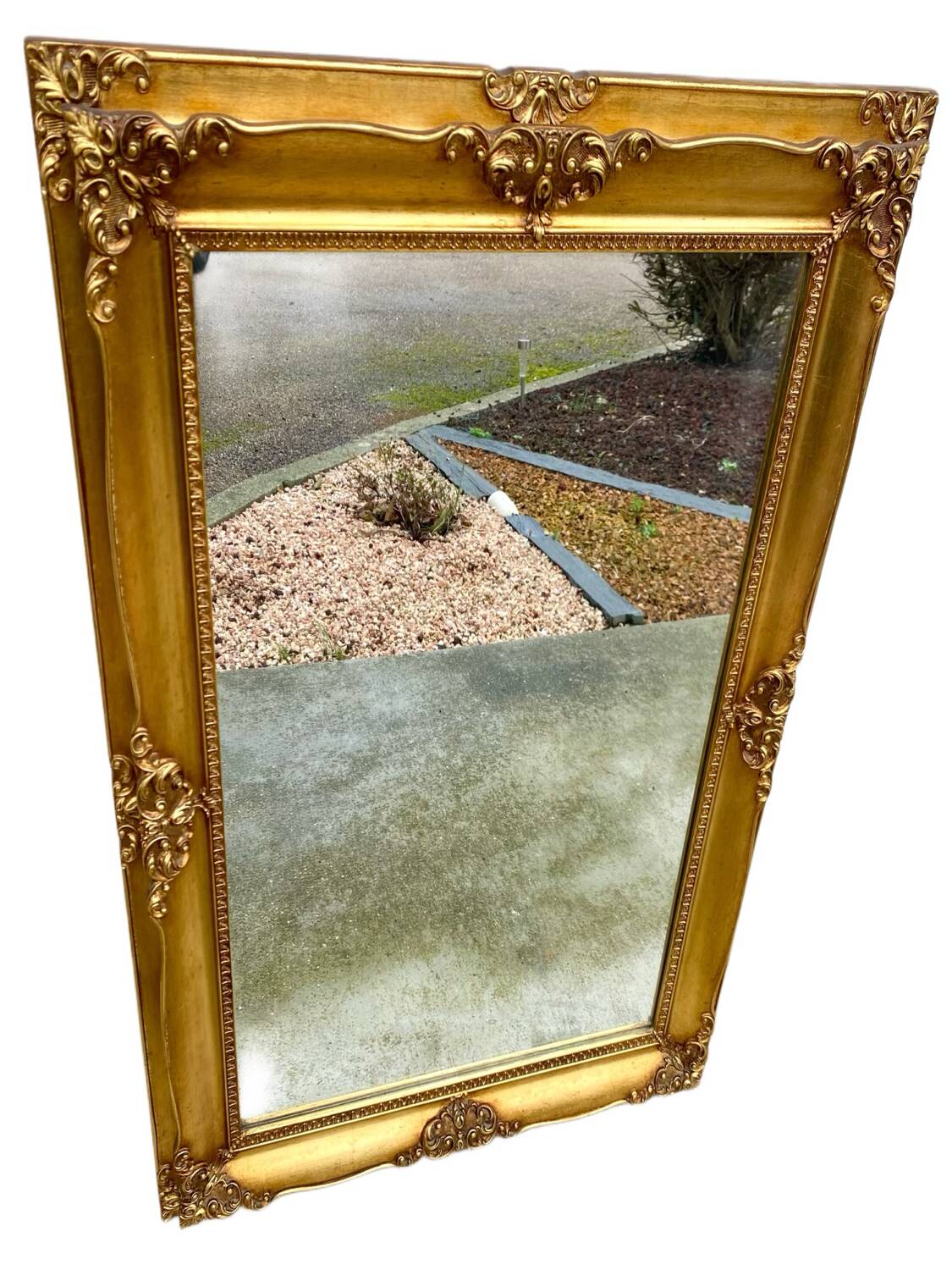 Miroir biseauté en bois doré
