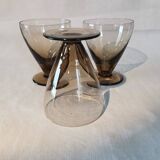 Verres coniques , fumé , style art déco par 3