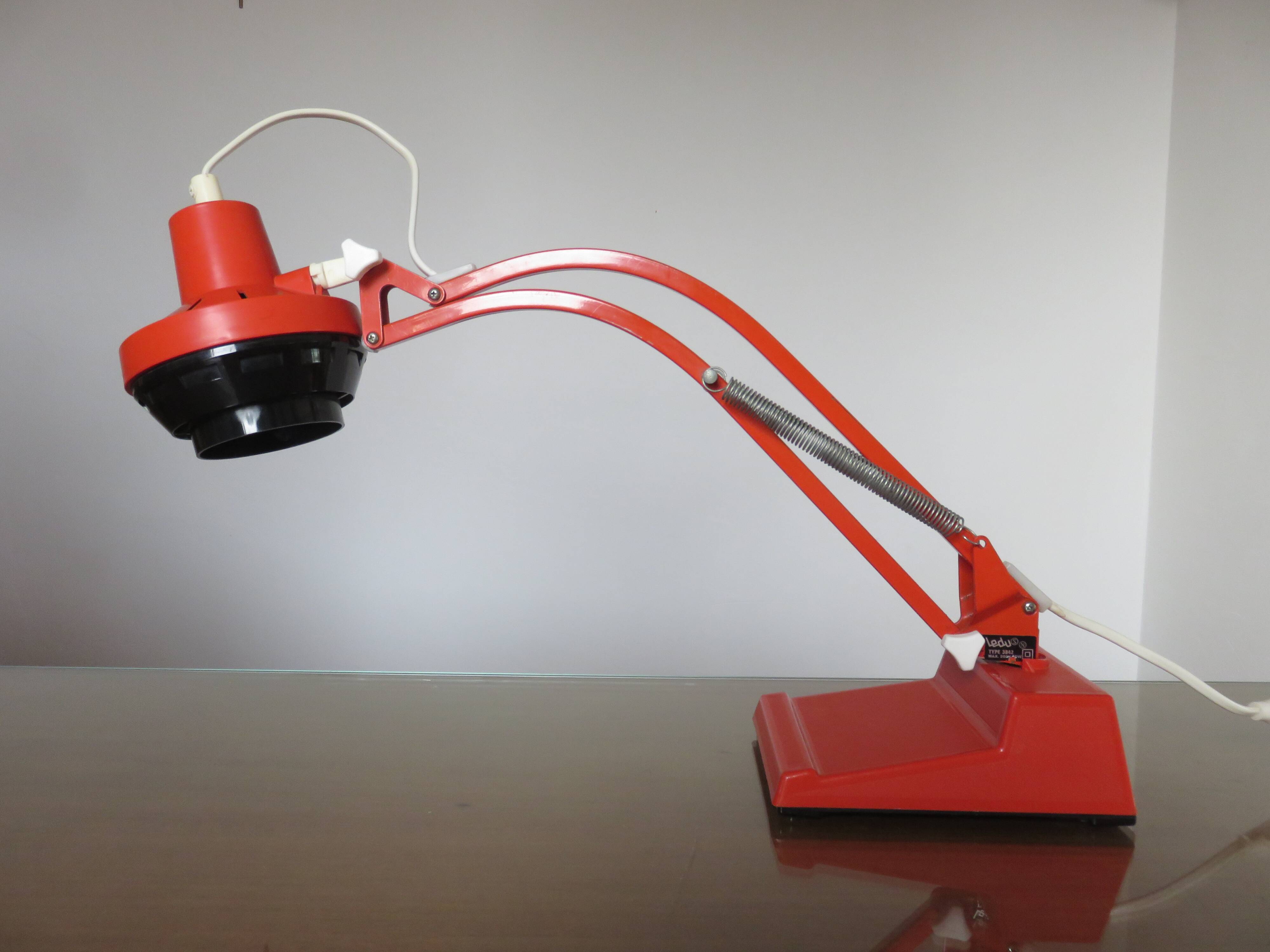 Swedish articulated lamp Ledu model 3842 60s 70s