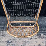 Vintage rattan basket bed