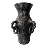 Terracotta amphora vase with bronze patina, 1970s-80s.