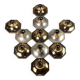 Suite of 11 octagonal brass wall lamps by Motoko Ishii
