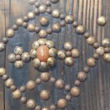 Ancient brutalist oriental wooden mirror 23x53cm