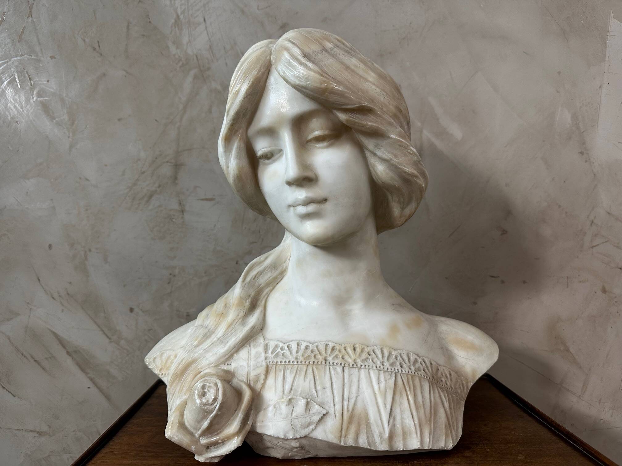 Marble bust of a woman