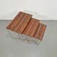 Tables gigognes en chrome et bois de Brabantia, années 1970, ensemble de 3