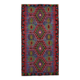 5x10 Blue & Red Vintage Kilim Rug, 154x305Cm