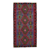 5x10 Blue & Red Vintage Kilim Rug, 154x305Cm