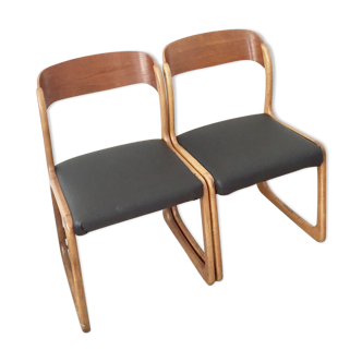 Pair of armchairs Baumann vintage sled