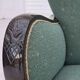 1960s, Danish armchair, green and beige furniture wool.