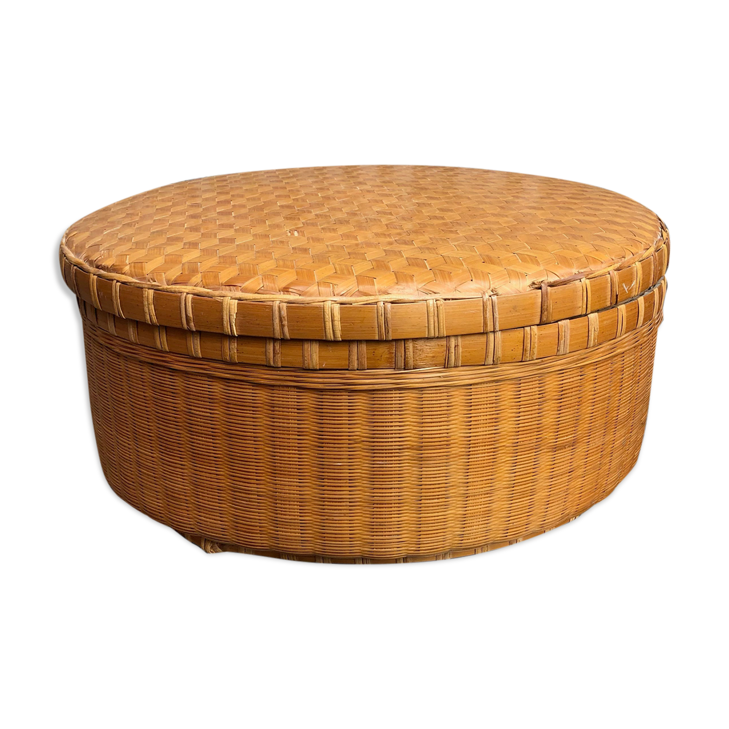 Handmade rattan and bamboo basket