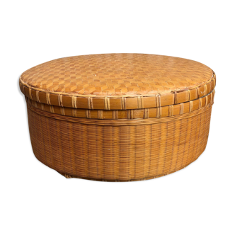 Handmade rattan and bamboo basket