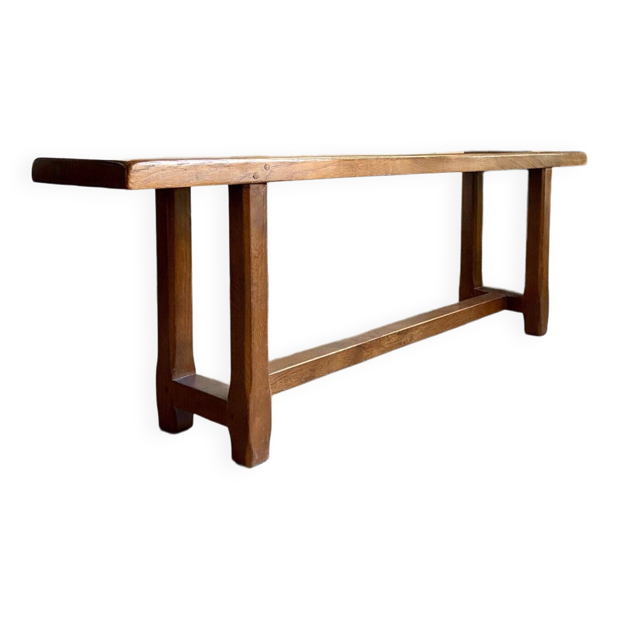 Banc en bois foncé