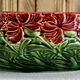 Salad bowl fruit bowl with carnations slurry Sarreguemines XIX
