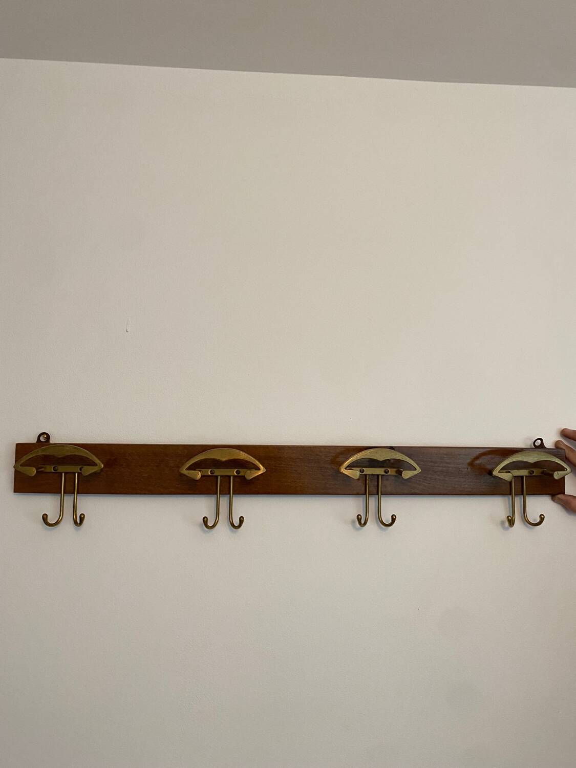 Patère Murale Ancienne En Bois Et Fonte - Porte-manteau Vintage
