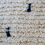 Moroccan Berber white pouf with bohemian polka dots