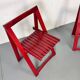 Mid-century Italian red foldable chairs by Aldo Jacober for Bazzani, 1960s, set of 2