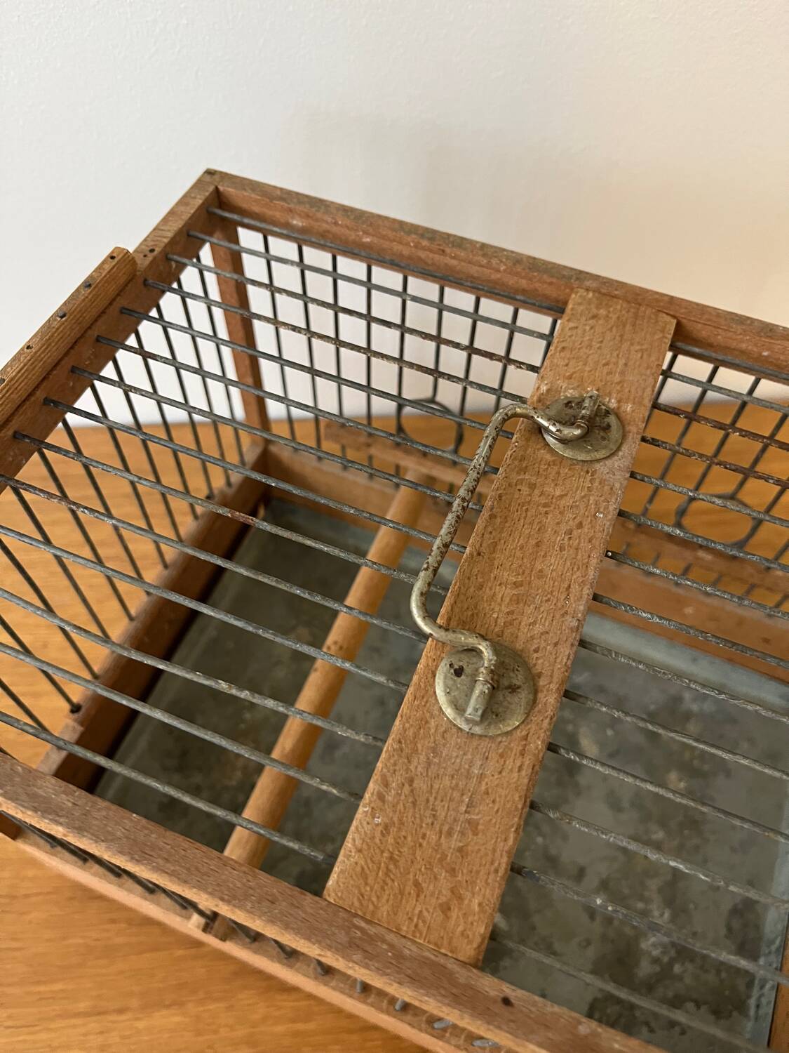 Antique wooden bird cage