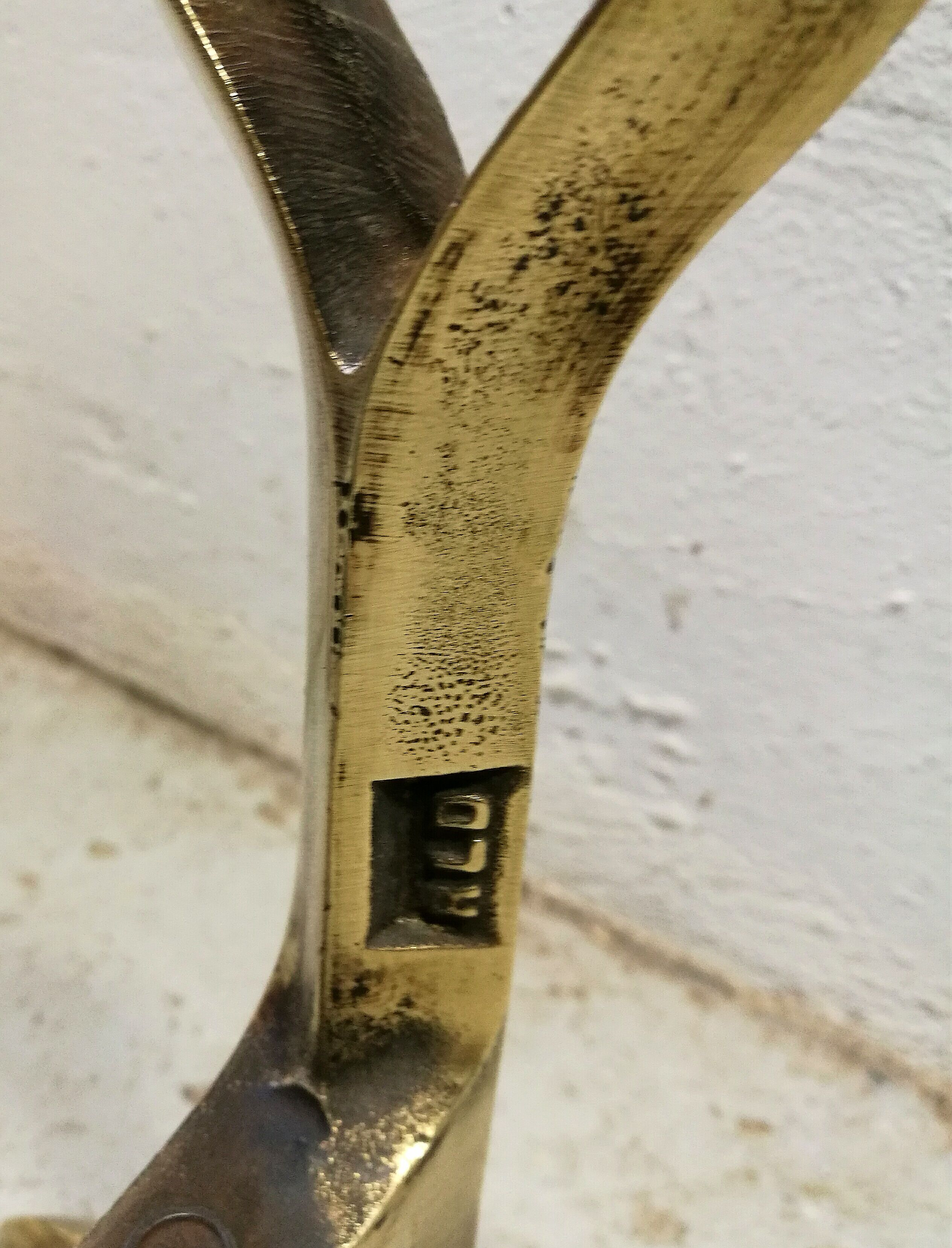 Paire de chenets bronze et fonte design 70