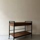 Rolling serving table in wood and black metal by Pierre Guariche for Meurop, design 1960