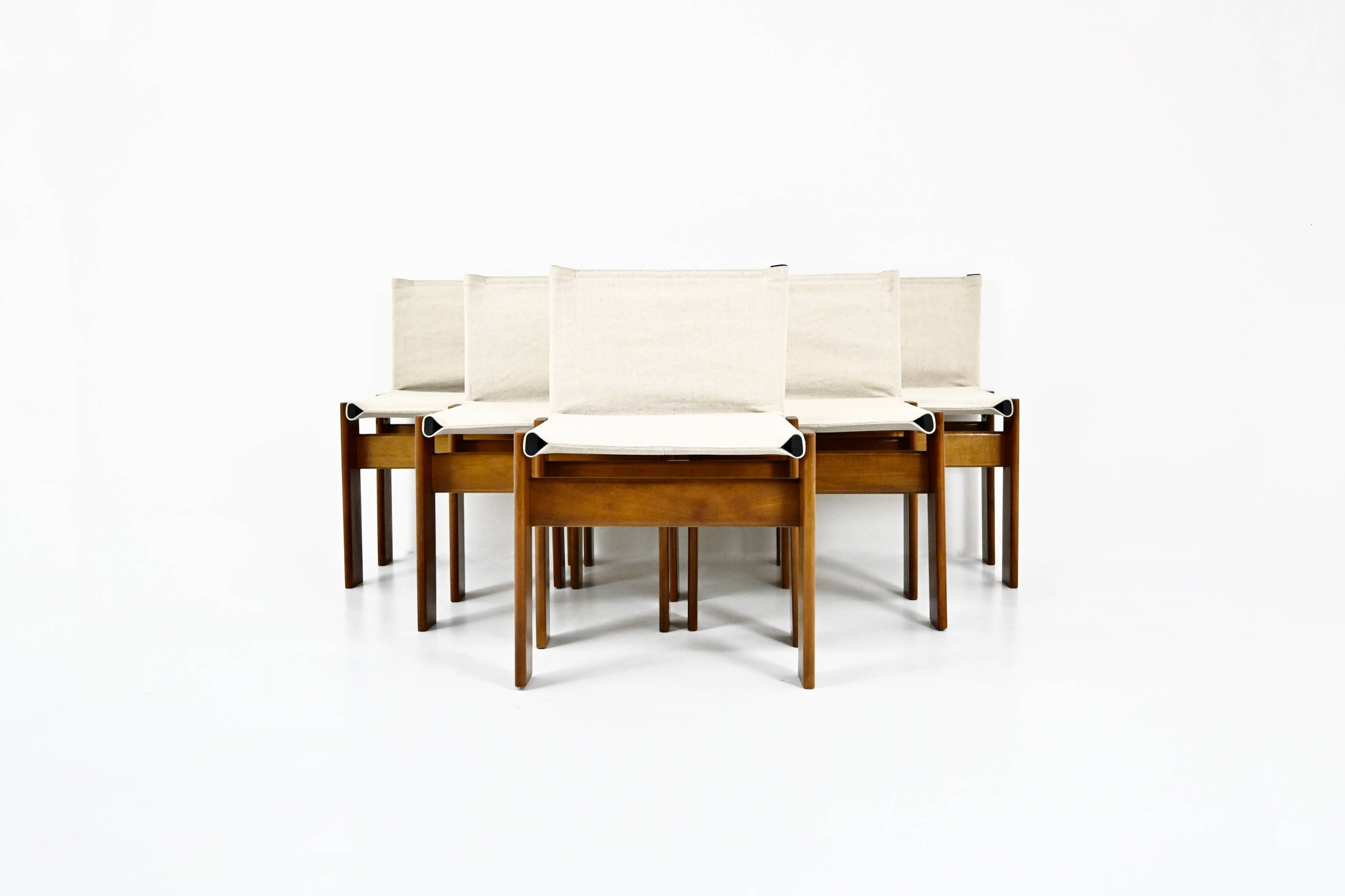 Set of 6 Monk Chairs by Afra & Tobia Scarpa for Molteni, 1970s
