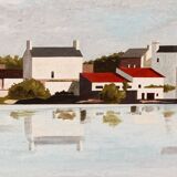 Oil on panel, fishing port, signed 0. Jacquelin