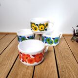 Set de 4 tasses vintages Lotus de Arcopal