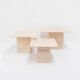 Set of 3 vintage travertine pull out tables