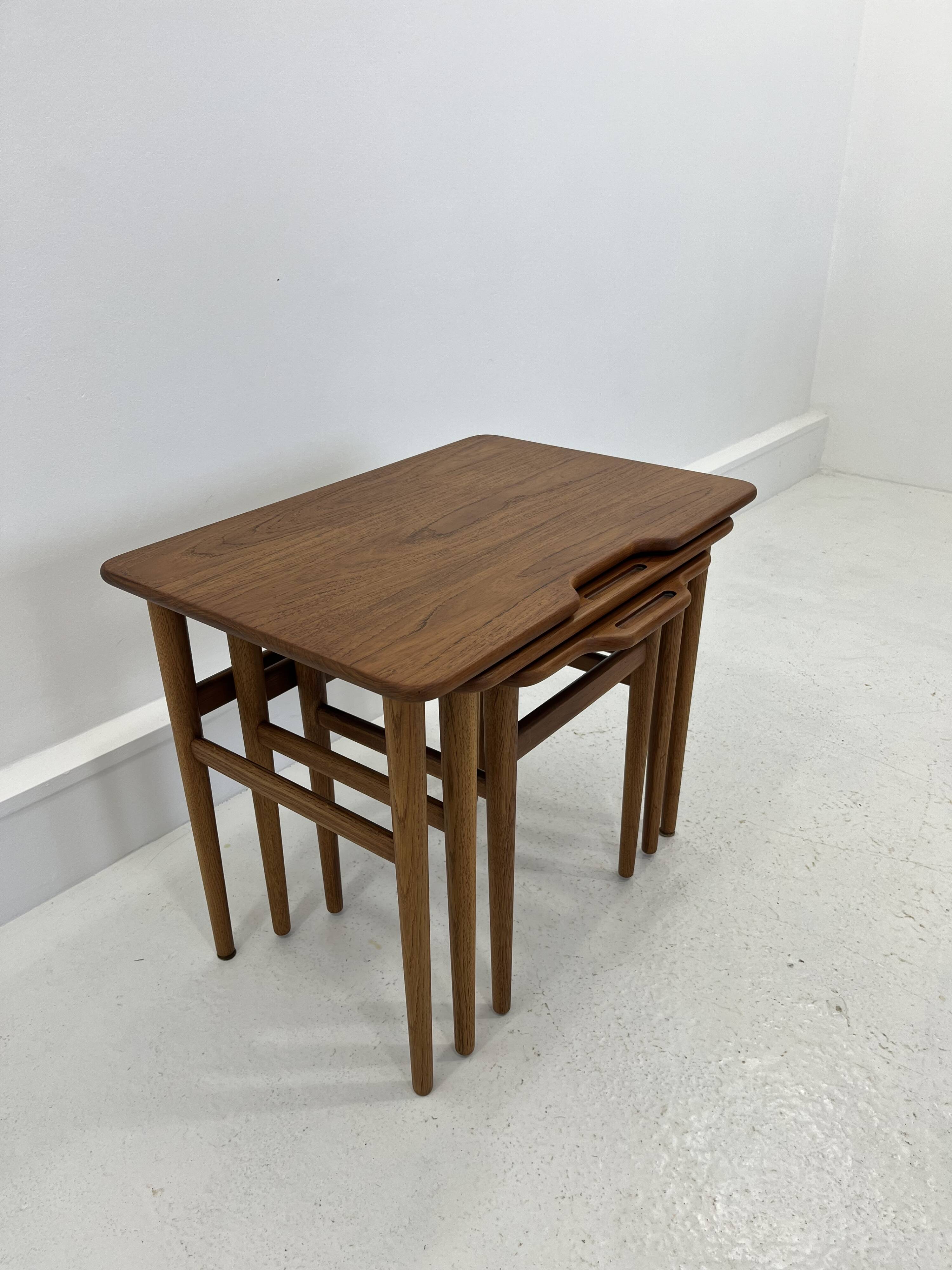 Danish Teak Nesting Tables by Kurt Østervig for Jason Møbler, 1960s, Set of