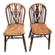 Pair of vintage Windsor chairs in solid elm