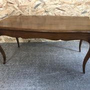 Old Coffee Table Style Louis XV Wood Chevillé Legs Curved Vintage