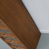 Vintage German Beech / Oak Haberdashery Shop Cabinet / Vitrine, 1950s