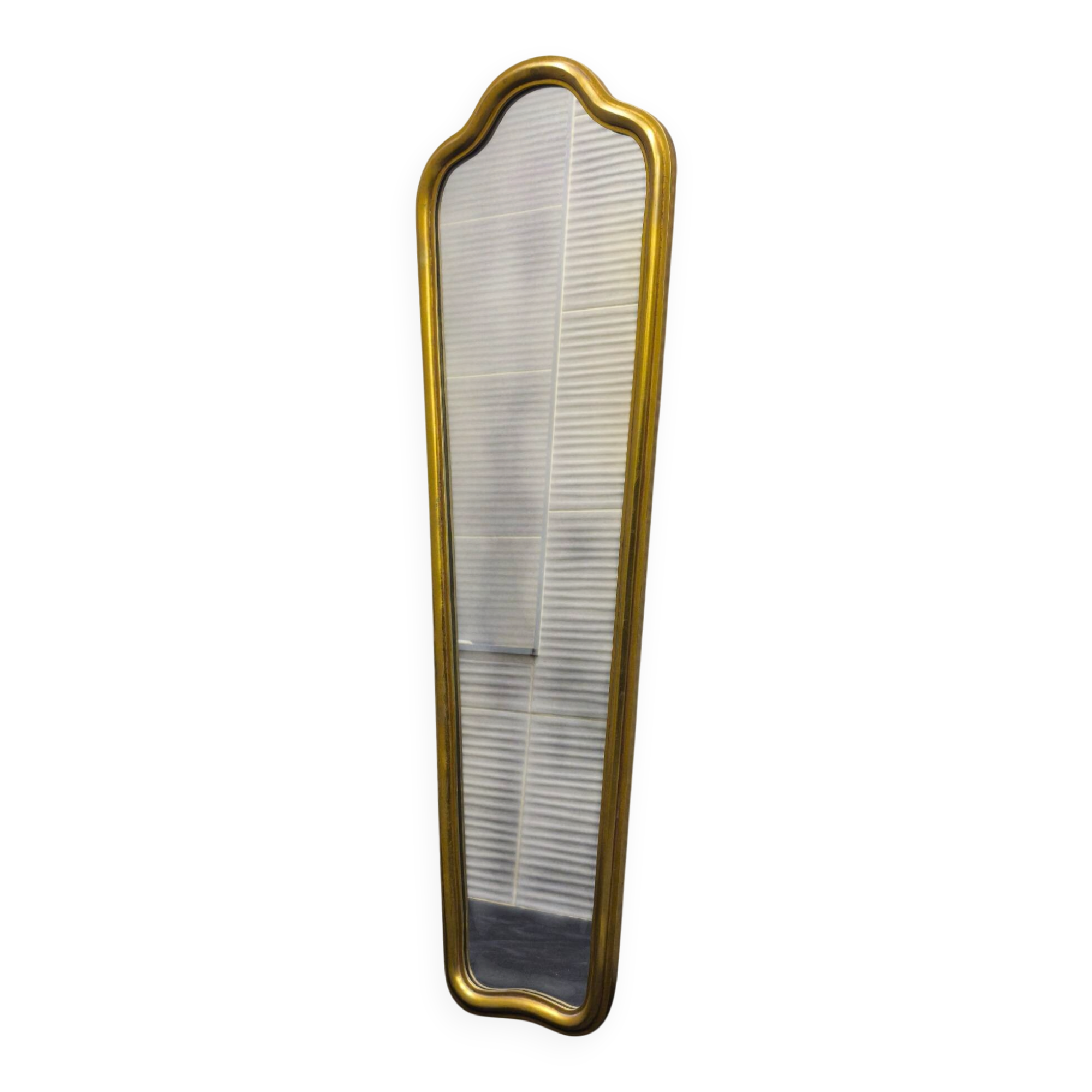 Narrow vintage wall mirror in gilded wood – Louis XV style – 102 cm