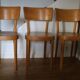 Série de 3 chaises bistrot 1950